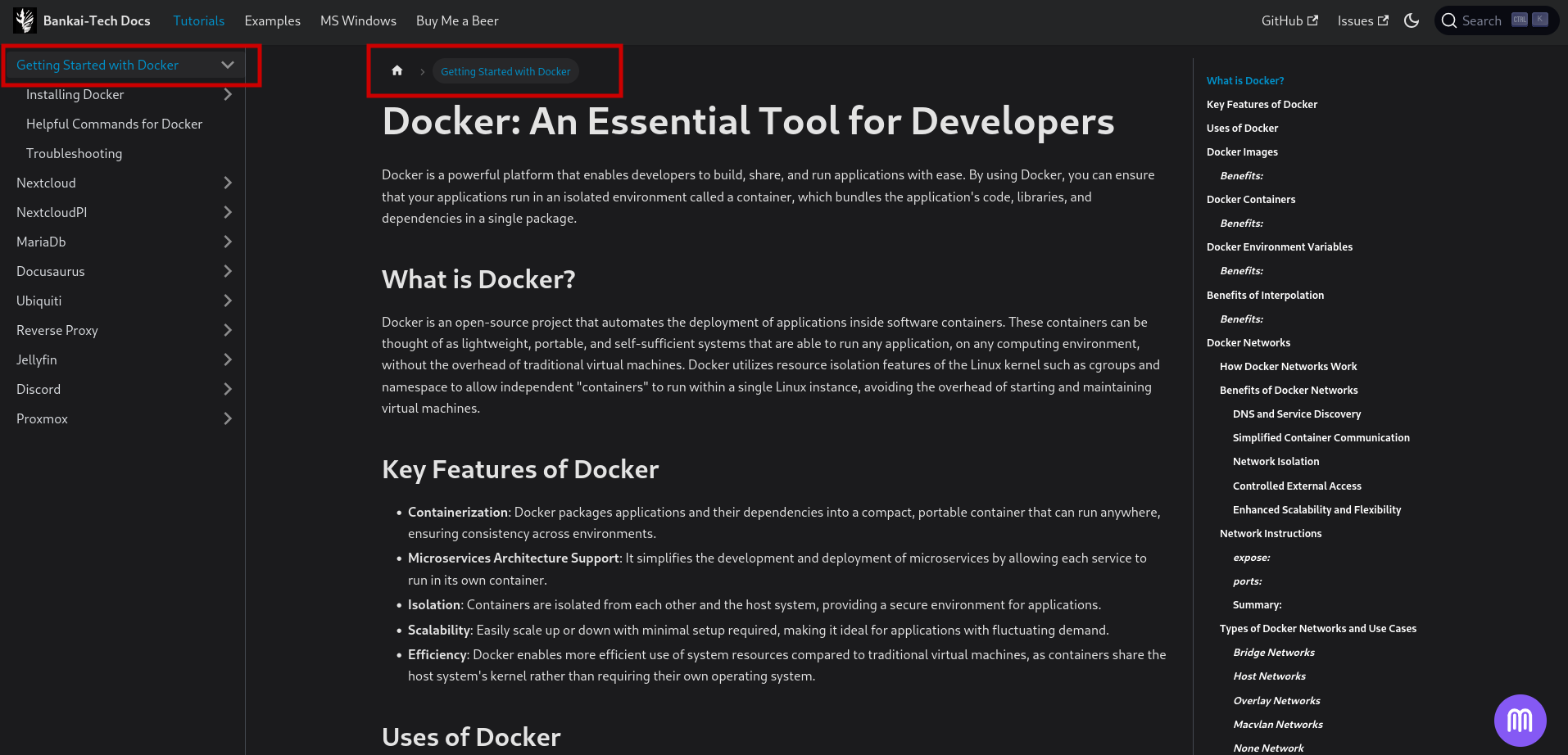 Doc Link Dropdown